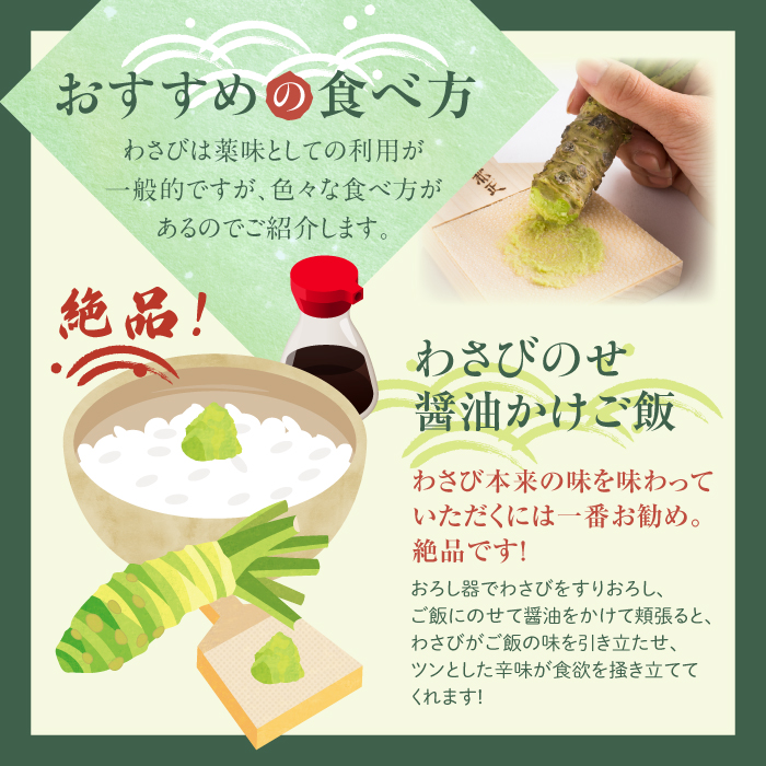 生わさび200g定期便3ヶ月【安比清流山葵園】 ／ わさび 山葵 ワサビ 生山葵 生ワサビ 新鮮 薬味 産地直送 国産 岩手県産