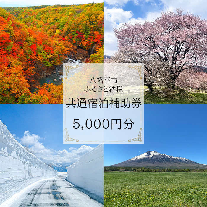 八幡平市共通宿泊補助券（5000円相当） ／ 選べる 宿泊 八幡平市