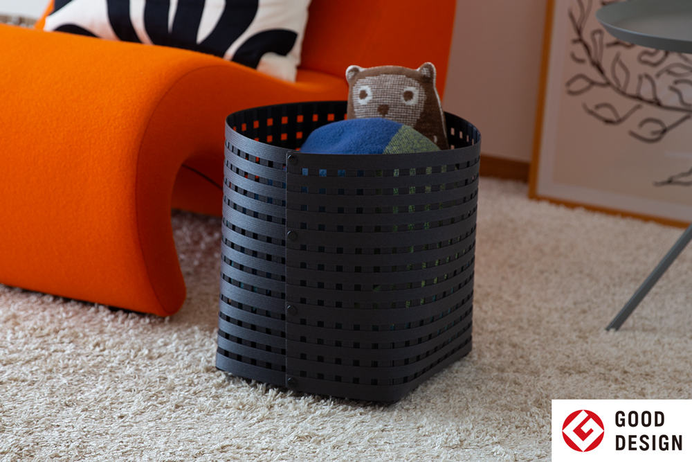 暮らしを豊かにするシンプルで美しいかご M ブラック 岩手県奥州市産 バンドシー Bandc [AR003]