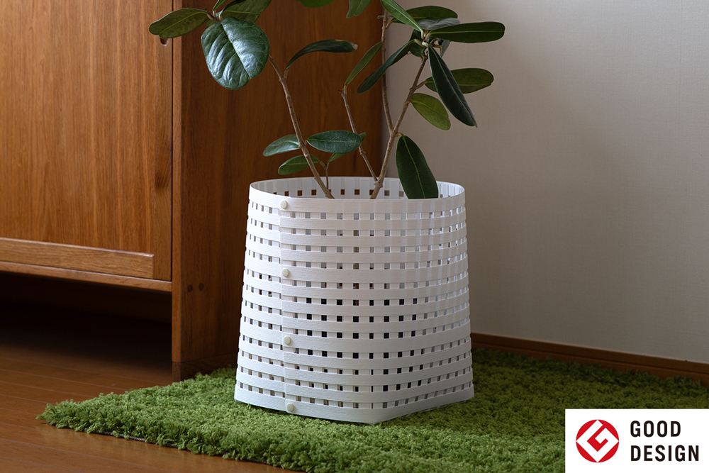 暮らしを豊かにするシンプルで美しいかご M ホワイト 岩手県奥州市産 バンドシー Bandc [AR004]