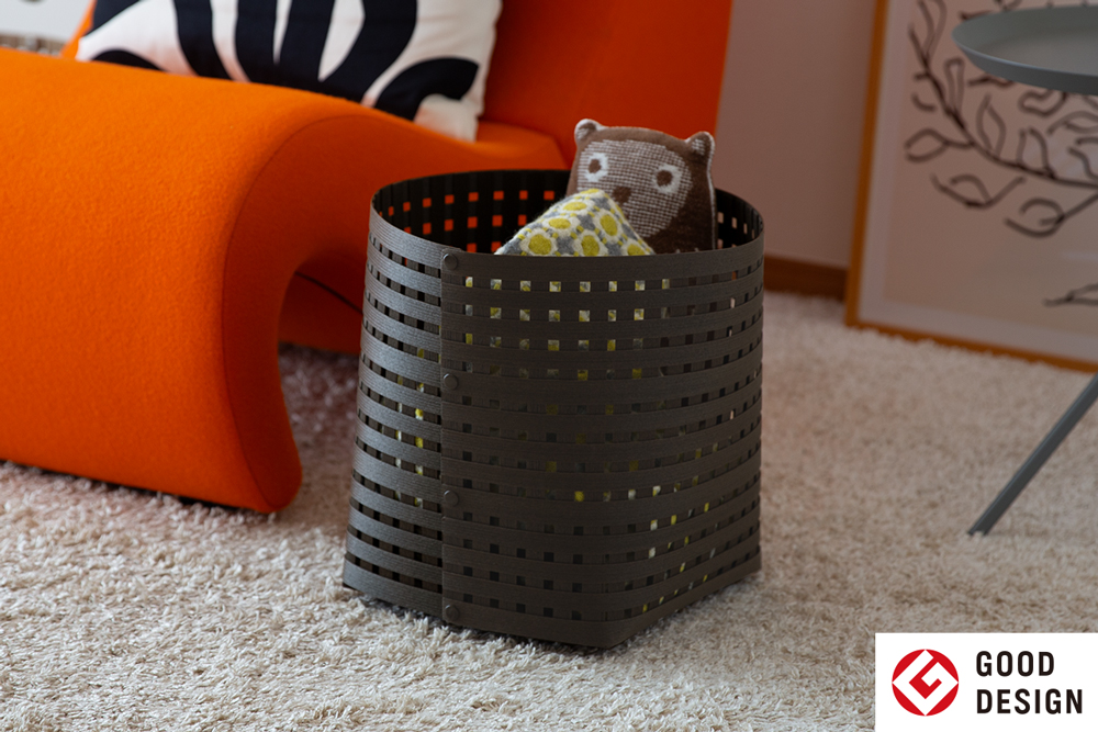 暮らしを豊かにするシンプルで美しいかご M ダークブラウン 岩手県奥州市産 バンドシー Bandc [AR028]