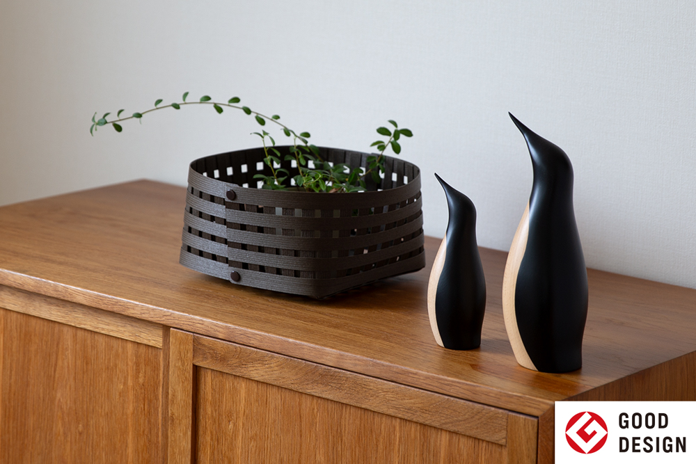 暮らしを豊かにするシンプルで美しいかご S2 ダークブラウン 岩手県奥州市産 バンドシー Bandc [AR039]