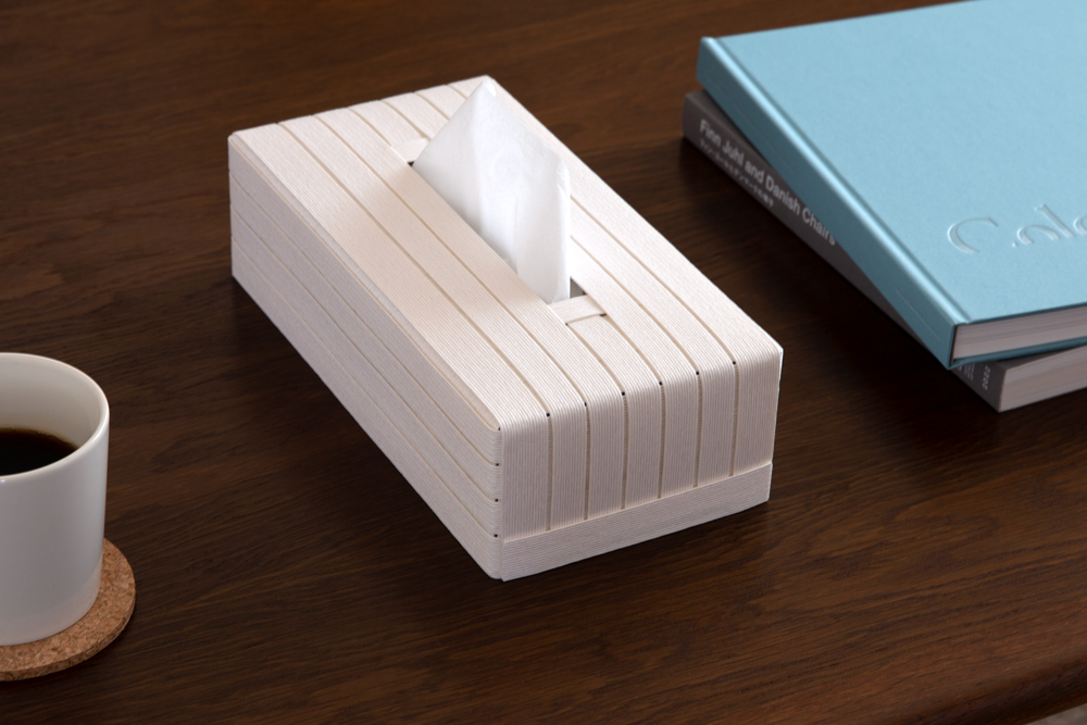 心地よい暮らしをつくる ティッシュケース ホワイト 岩手県奥州市産 バンドシー Bandc クリネックス エリエール ネピア エルモア に対応 [AR082]