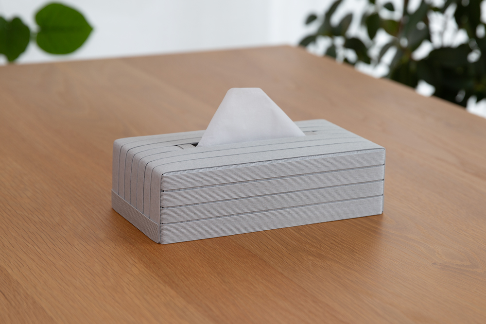 心地よい暮らしをつくる ティッシュケース ライトグレー 岩手県奥州市産 バンドシー Bandc クリネックス エリエール ネピア エルモア に対応 [AR085]