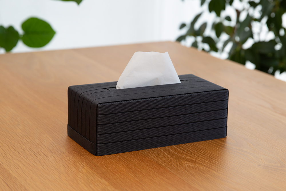 心地よい暮らしをつくる ティッシュケース Tall ブラック 岩手県奥州市産 バンドシー Bandc エリエール コットンフィール ナクレ に対応 [AR095]