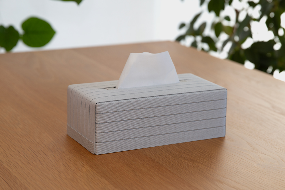 心地よい暮らしをつくる ティッシュケース Tall ライトグレー 岩手県奥州市産 バンドシー Bandc エリエール コットンフィール ナクレ に対応 [AR099]