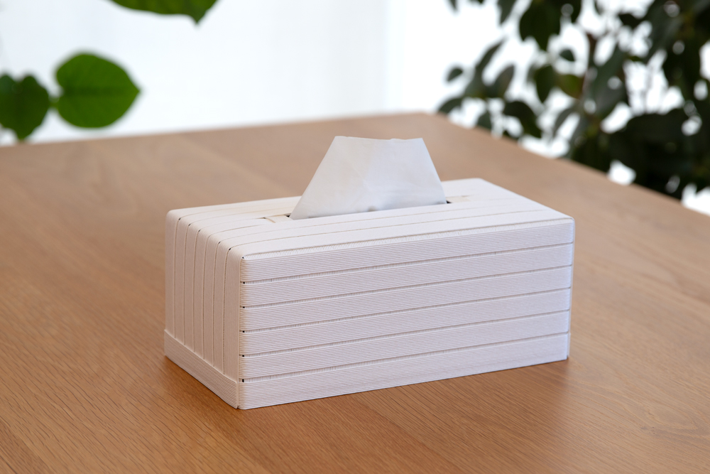 心地よい暮らしをつくる ティッシュケース Grande ホワイト 岩手県奥州市産 バンドシー Bandc 鼻セレブ エリエール 贅沢保湿 に対応 [AR103]