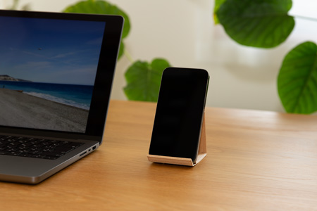 和紙のスマホスタンド iPhone 16 Pro 対応 スマホスタンド ベージュ 岩手県奥州市産 バンドシー Bandc for iPhone 16, 15, 14, 13, 12, 11, XS, SE [AR172]