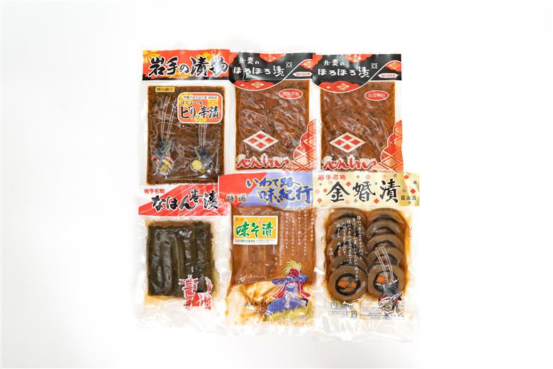 奥州市の漬物5種詰め合わせ 弁慶のほろほろ漬 なはん巻漬 金婚漬 ビリッ辛漬 味噌漬大根[S0006]