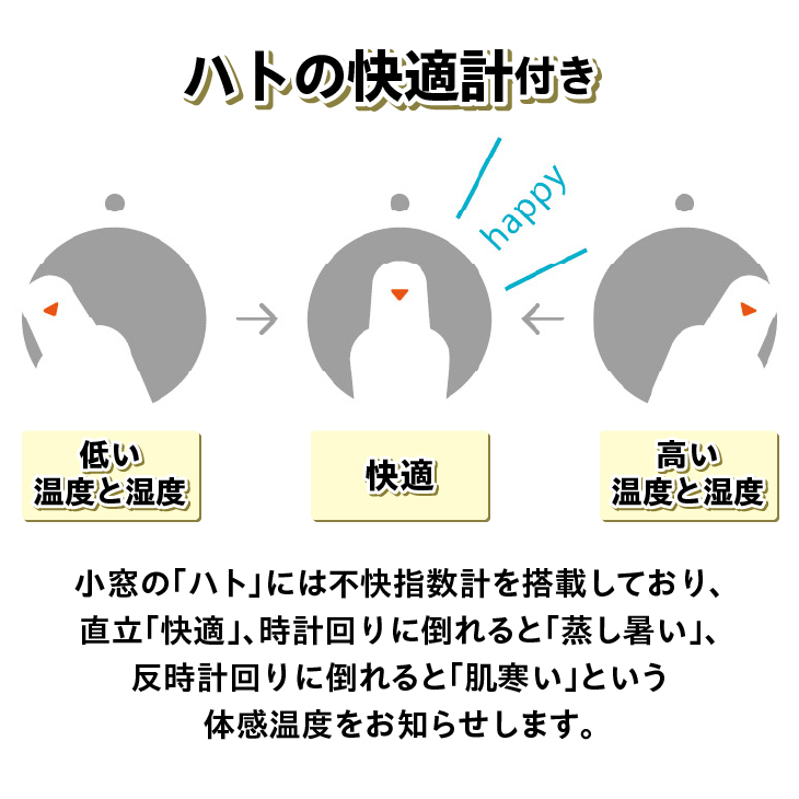 くうき・ハト温湿度計 ナチュラル KU-4760 [AJ024]