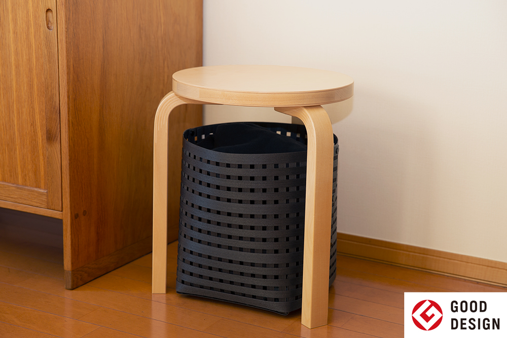 暮らしを豊かにするシンプルで美しいかご M ブラック 岩手県奥州市産 バンドシー Bandc [AR003]