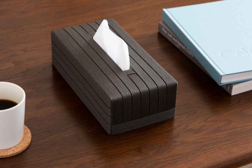 心地よい暮らしをつくる ティッシュケース チャコールグレー 岩手県奥州市産 バンドシー Bandc クリネックス エリエール ネピア エルモア に対応 [AR084]