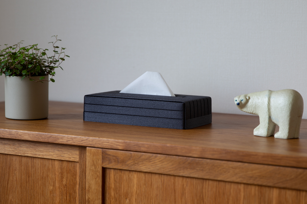 心地よい暮らしをつくる ティッシュケース mini ブラック 岩手県奥州市産 バンドシー Bandc スコッティ ネピア ネピネピ に対応 [AR088]