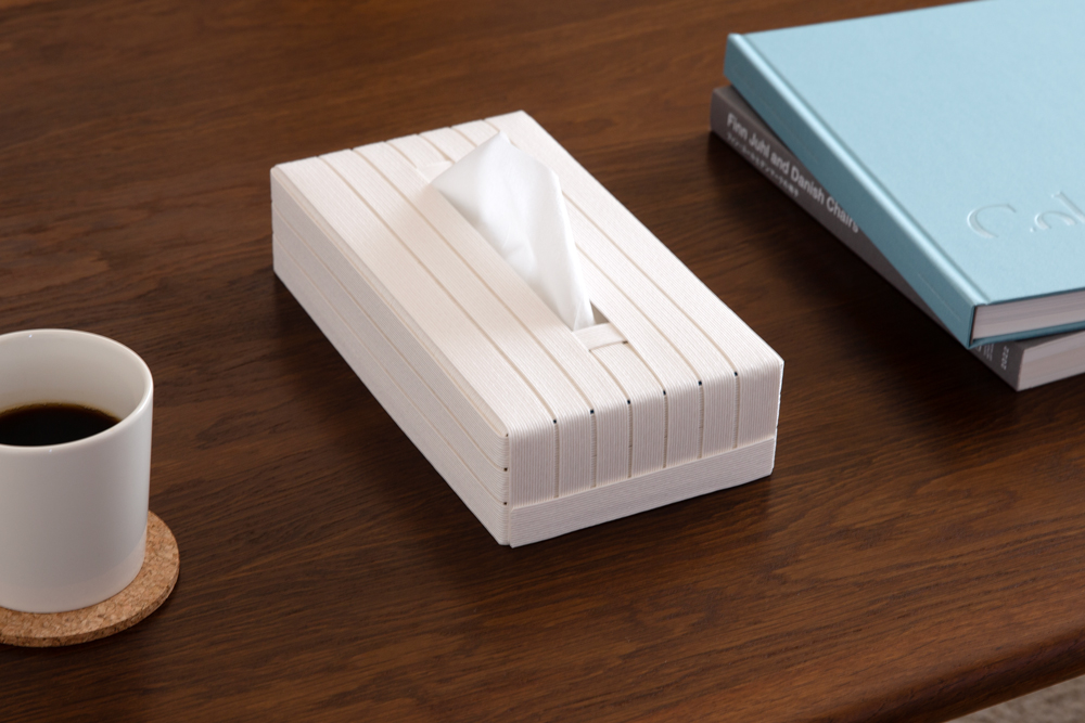 心地よい暮らしをつくる ティッシュケース mini ホワイト 岩手県奥州市産 バンドシー Bandc スコッティ ネピア ネピネピ に対応　[AR089]