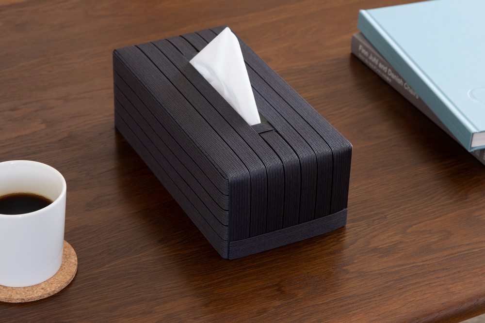 心地よい暮らしをつくる ティッシュケース Tall ブラック 岩手県奥州市産 バンドシー Bandc エリエール コットンフィール ナクレ に対応 [AR095]