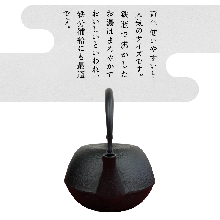 南部鉄器 鉄瓶 末広肌 1.2L IH調理器 伝統工芸品 やかん ケトル キッチン用品 食器 日用品 雑貨[BS016]