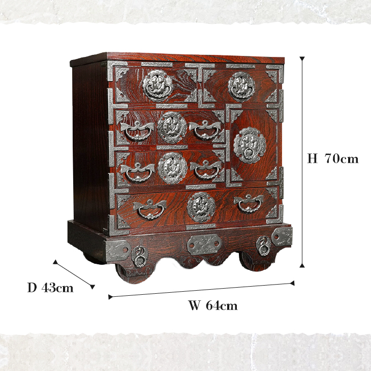 岩谷堂箪笥 からくり小箪笥車付 伝統工芸品 和家具 和タンス インテリア 日本製（岩手県奥州市産） [GT042]