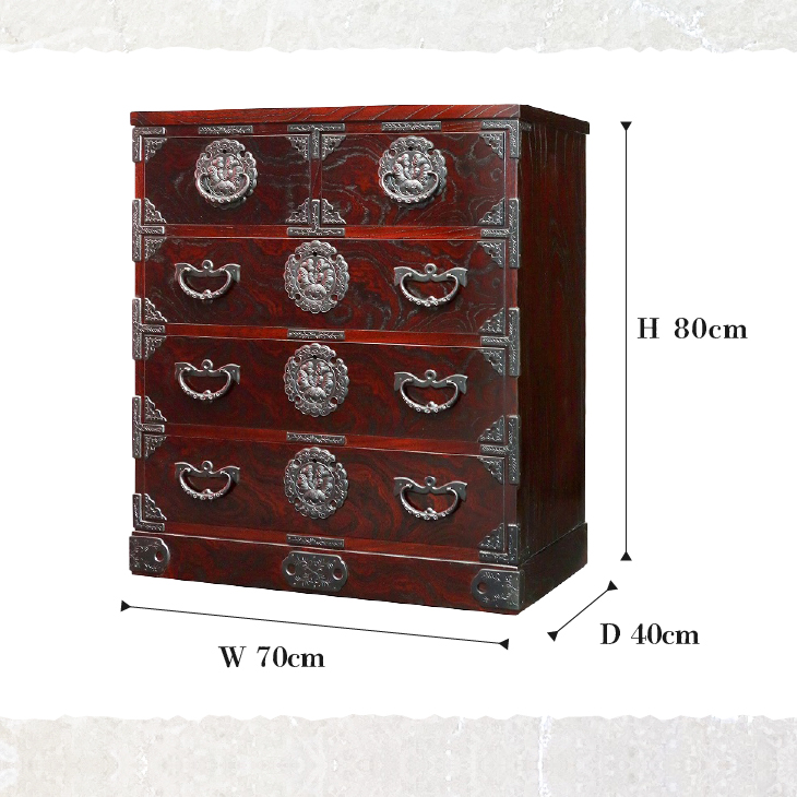 岩谷堂箪笥 二、三尺上二ツ割整理箪笥 伝統工芸品 和家具 和タンス インテリア 日本製（岩手県奥州市産） [GT046]