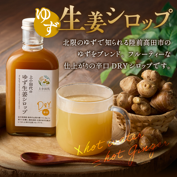 自家製生姜シロップ2本(生姜シロップDRYとゆず生姜シロップDRY) [T0023]