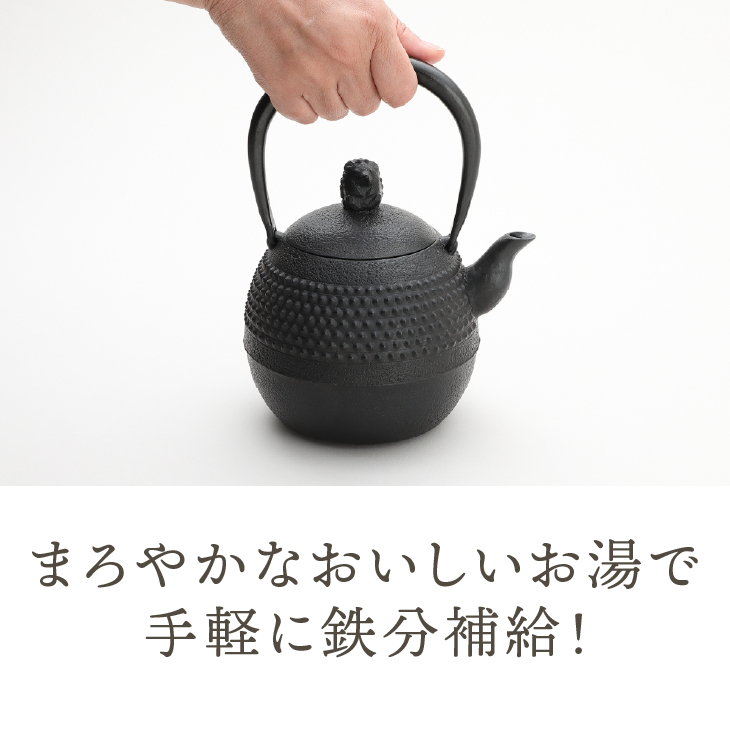 南部鉄器 鉄瓶 ハリネズミ(中) 1L【村上 怜 作】  [Y0125]