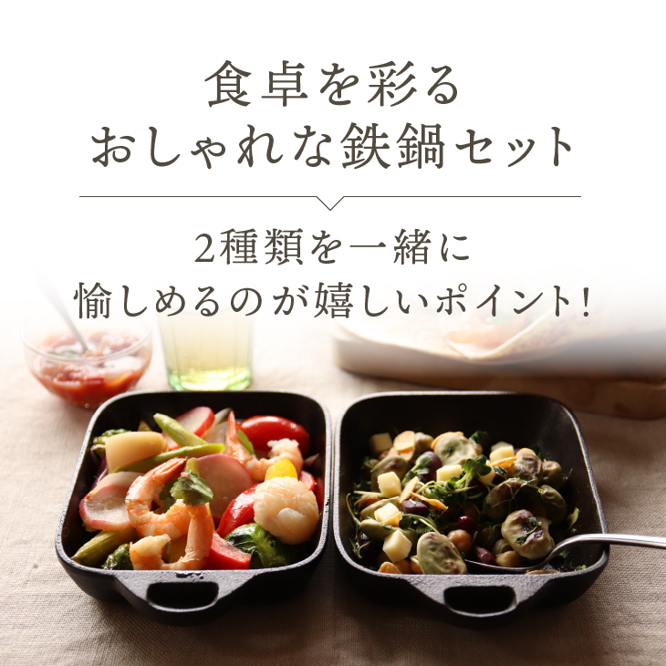 南部鉄器 ちょこっと鍋2個セット 【OIGEN】 伝統工芸品 キッチン用品 食器 日用品 調理器具 フライパン アウトドア キャンプ用品 [Z0038]