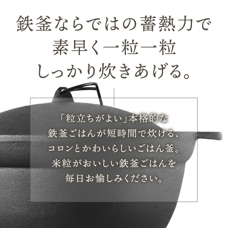 南部鉄器 南部ごはん釜5合炊 IH調理器 伝統工芸品［Z0049］