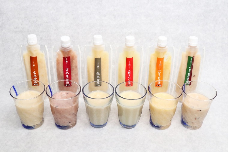 麹屋さんの甘酒（濃縮タイプ）６種類セット 各180g 純米 江刺りんご 玄米 古代米 いなきび [AD001]