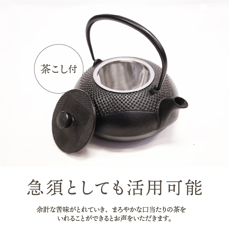 南部鉄器 鉄瓶 正方丸あられ 0.7L [AK041]