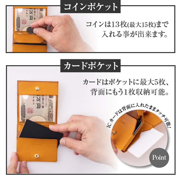 もっと 小さく薄い財布 dritto 2 thin ネイビー(紺) [BJ003]