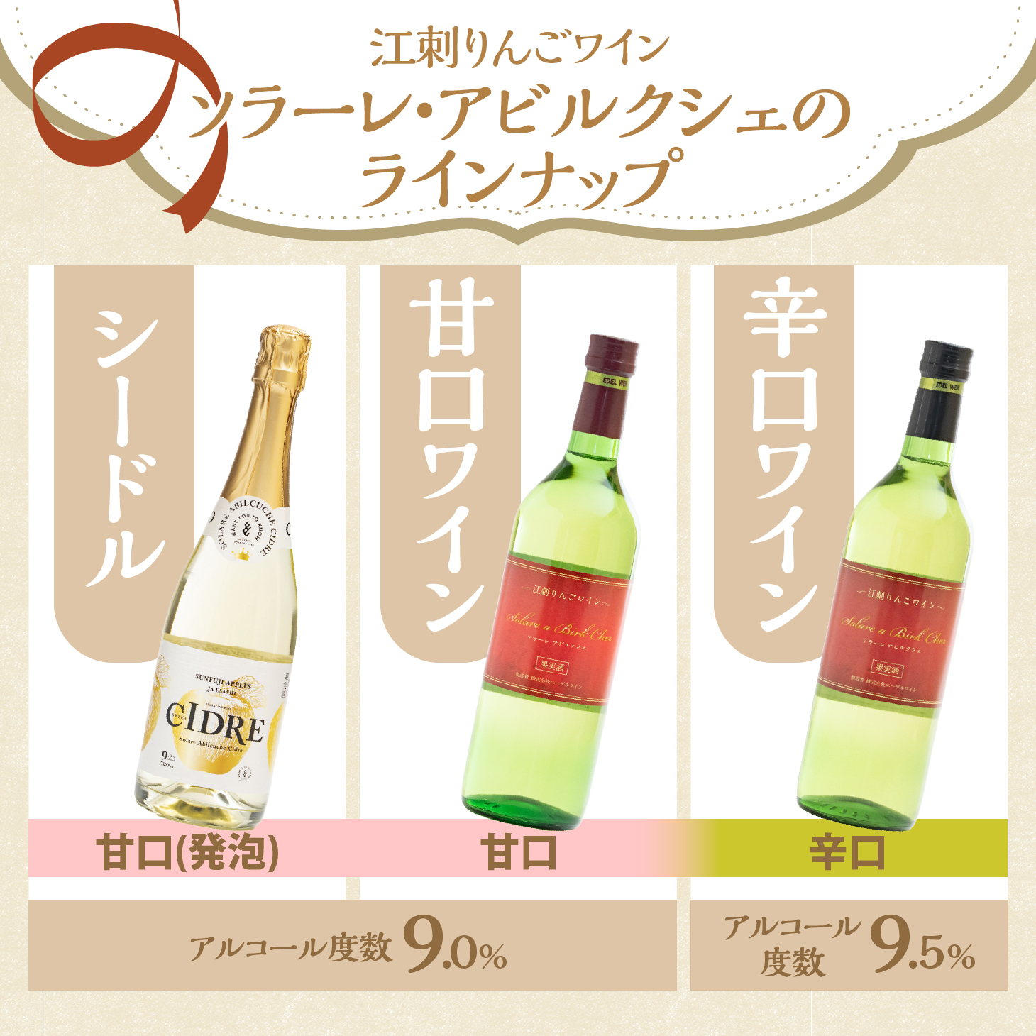 江刺りんごワイン ソラーレ・アビルクシェ ワイン(辛)＆シードルセット [A0077]