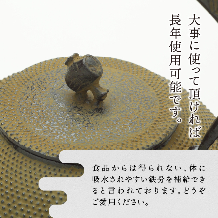 南部鉄器 鉄瓶 宝珠アラレ 1.4L 【伝統工芸士 及川喜徳 作】 やかん ケトル キッチン用品 食器 日用品 雑貨 [Y0024]