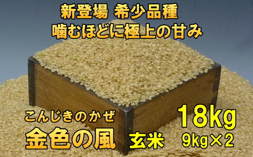 【令和7年産】【玄米18kg】新米 新登場の高級米 岩手県奥州市産 金色の風 玄米18キロ [AC033]