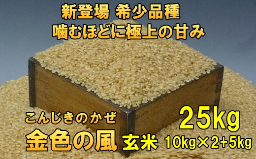 【令和7年産】【玄米25kg】新米 新登場の高級米 岩手県奥州市産 金色の風 玄米25キロ [AC035]