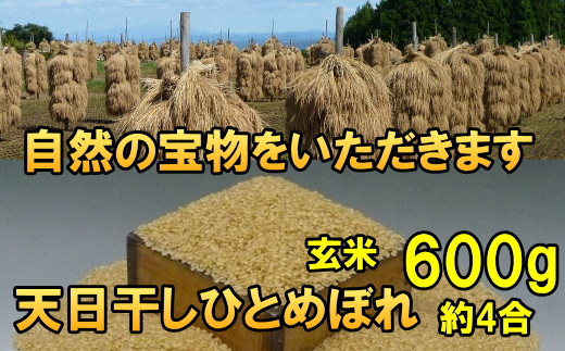 【令和7年産】【玄米600g】天日干しひとめぼれ 玄米600グラム【7日以内発送】 [AC043]