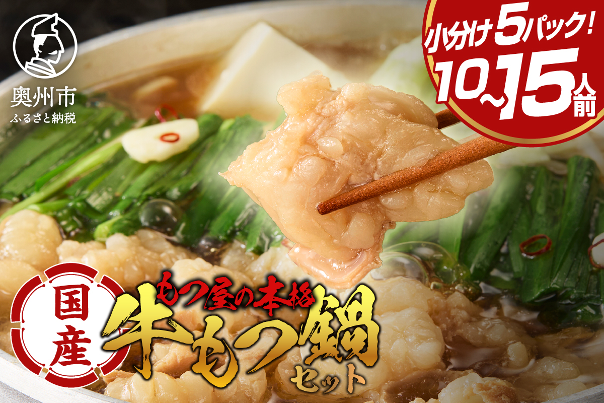 【ふるさと納税】国産牛 もつ鍋 2~3人前×5パック 計10～15人前 [BX001]