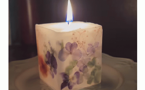 キャンドル２種詰合せセット《角柱》（自家製花使用）【hanamiyuki】 / フラワーキャンドル ろうそく ギフト プレゼント
