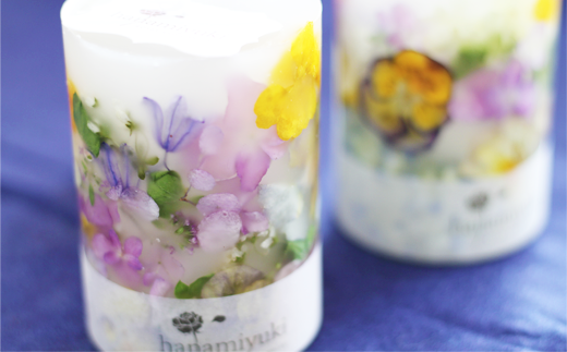 キャンドル２種詰合せセット（自家製花使用）【hanamiyuki】 / フラワーキャンドル ギフト プレゼント 贈り物