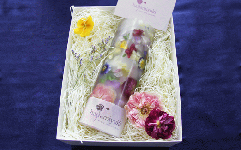 自家製花使用 ガーデンキャンドル（スリム）【hanamiyuki】 / ろうそく フラワーキャンドル ギフト プレゼント