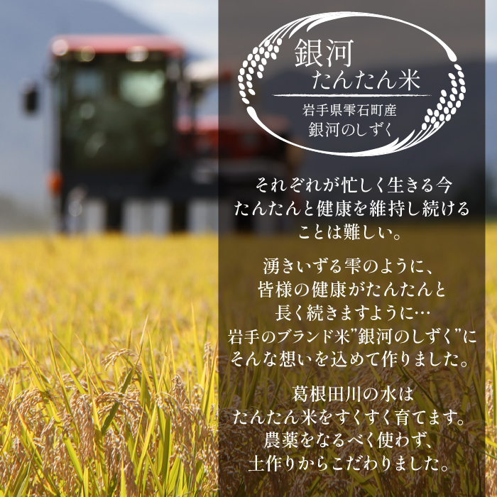 岩手県産 銀河たんたん米 銀河のしずく 乾式無洗米 10kg 1袋 3ヶ月 定期便 【ファーム菅久】 精米 白米 無洗米 米 お米 こめ コメ ライス ご飯 ごはん ブランド ブランド米 特A 評価 実績あり 一等米 贈り物 国産 特産品 仕送り お取り寄せ 産地直送 農家直送 数量限定 人気 おすすめ 30kg 30キロ