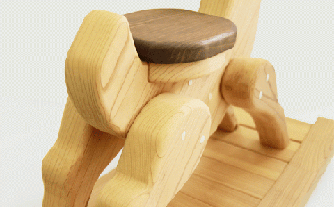 小鹿の木馬【おりつめ木工】 / 木製 おもちゃ 出産祝い 子ども