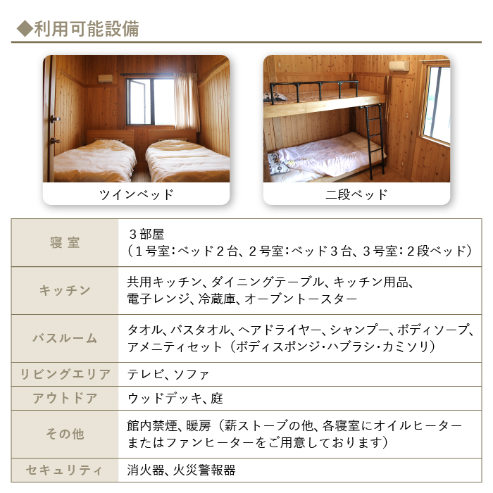 民泊halcoya 一棟貸し 1泊2日 宿泊券 素泊まり 3名様まで ／ コテージ 山小屋 ペット可