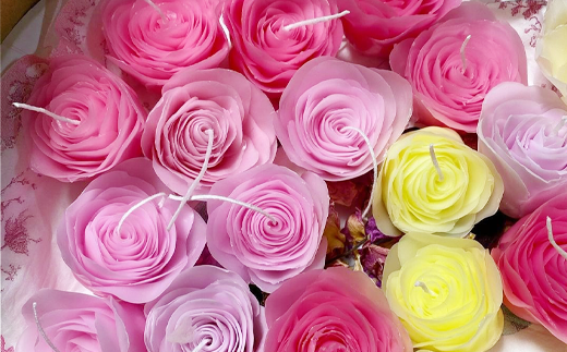 キャンドル２種詰合せセット（自家製花使用）【hanamiyuki】 / フラワーキャンドル ギフト プレゼント 贈り物