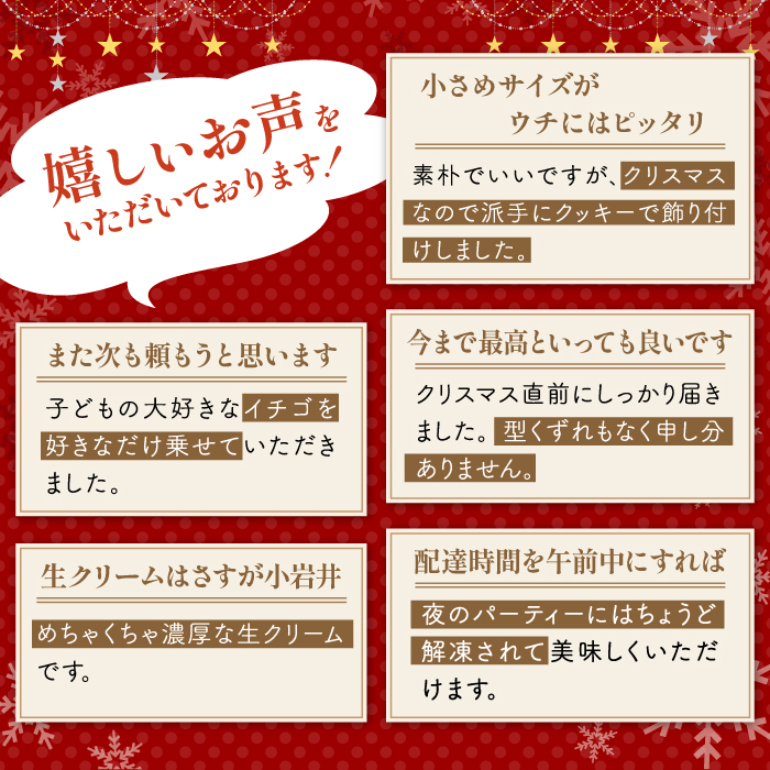 【 2026年 12月24日（木）お届け】 小岩井農場 クリスマスケーキ ホワイト クリーム ケーキ 4号 二次 先行予約 ／ オーナメント クリスマス ケーキ ホールケーキ クリームケーキ ホワイトケーキ お取り寄せ スイーツ デザート ４号 四号 人気 早い者勝ち 冷凍発送 期間限定 数量限定 有名 予約 予約受付 おすすめ
