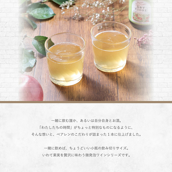 ベアレン醸造所 Our Hour ドライシードル 330ml 6本 ／ 岩手県産りんご使用 りんご リンゴ 林檎 アップル 果実酒 シードル ワイン スパークリングワイン 酒 お酒 瓶 人気 国産 国内製造 ギフト プチギフト プレゼント 家庭用 自宅用 おすすめ