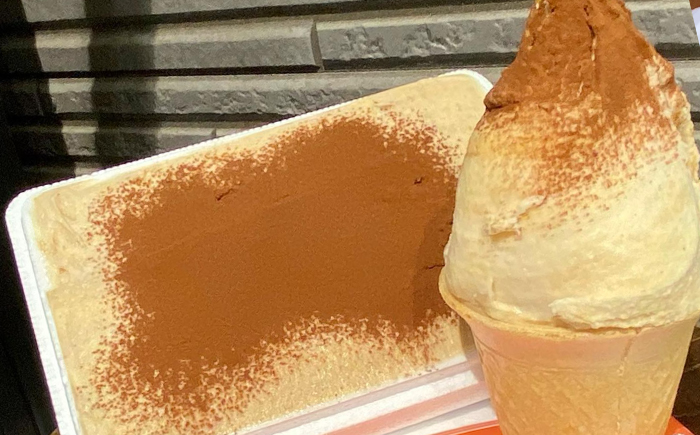 【11月～3月発送】搾りたて牛乳で作る 松ぼっくり ジェラート ミルク ＆ ティラミス 食べ比べ 800ml 2種 セット ／ 定番 人気 スイーツ デザート アイス アイスクリーム 牛乳 味比べ 人気店 行列 お取り寄せ 詰め合わせ 詰合せ 1600ml ファミリーサイズ おすすめ