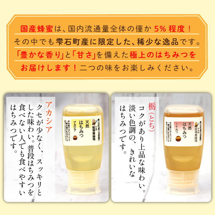簗場養蜂場 非加熱 生はちみつ アカシア とち 300g 各1本 【あねっこ】 純粋 蜂蜜 はちみつ ハチミツ ハニー 600g 国産 国内産 日本産 ボトル 長期保存 産地直送 アカシヤ トチ 栃 栃蜜 とち蜜 蜜 みつ ミツ 人気 稀少 希少 お取り寄せ プレゼント 贈り物 仕送り 家庭用 自宅用 常温発送 調味料 隠し味 おすすめ