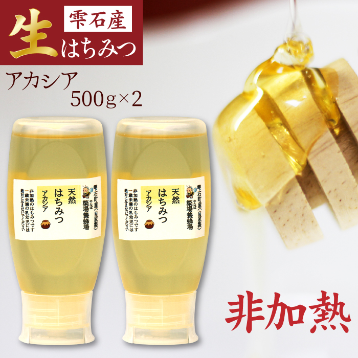 簗場養蜂場 非加熱 生はちみつ アカシア 500g 2本 ／ はちみつ 蜂蜜 ハチミツ 国産 【あねっこ】