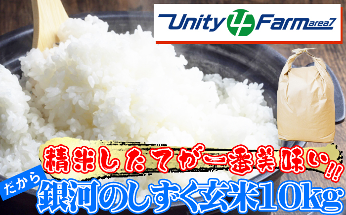 数量限定 岩手県産 銀河のしずく 玄米 10kg 【ユニティファーム】 米 こめ コメ スーパーフード ヘルシー ごはん ご飯 ライス 国産 産地直送 農家直送 期間限定 おにぎり 弁当 おすすめ 人気 10キロ １０ｋｇ １０キロ 単一原料米 仕送り