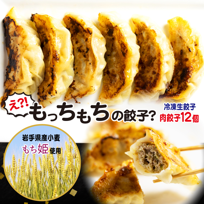 岩手県産小麦 もち姫使用 冷凍生餃子 【肉餃子12個】 ／ 餃子 ぎょうざ ギョウザ ギョーザ 中華惣菜 【みたけ飯店の餃子】