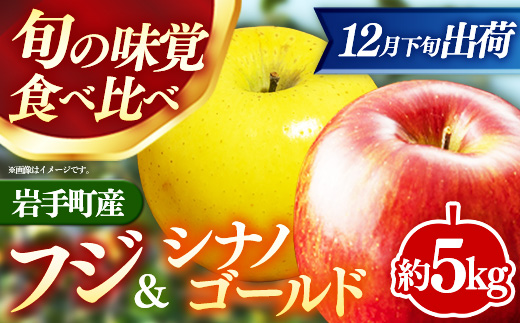 【12月下旬より順次発送】【先行受付】フジ＆シナノゴールド約5kg 令和7年産 りんご リンゴ フジ シナノゴールド フルーツ 果物 くだもの アップル 甘み 酸味 蜜入り ジューシー セット 詰め合わせ 岩手産 岩手県産 岩手県 岩手町 髙村果樹園